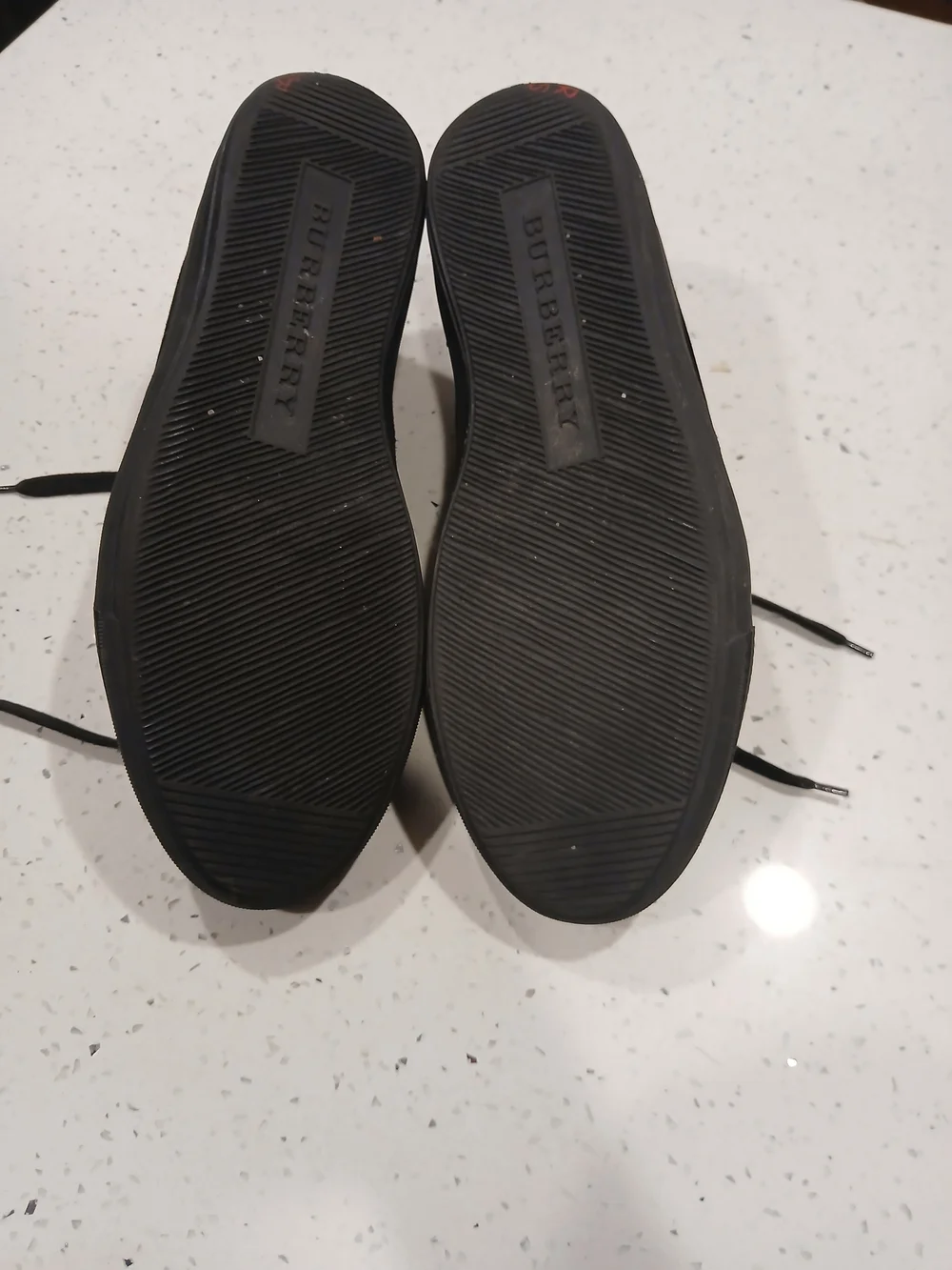 Men Burberry Black Sneakers Sz 44 Leather